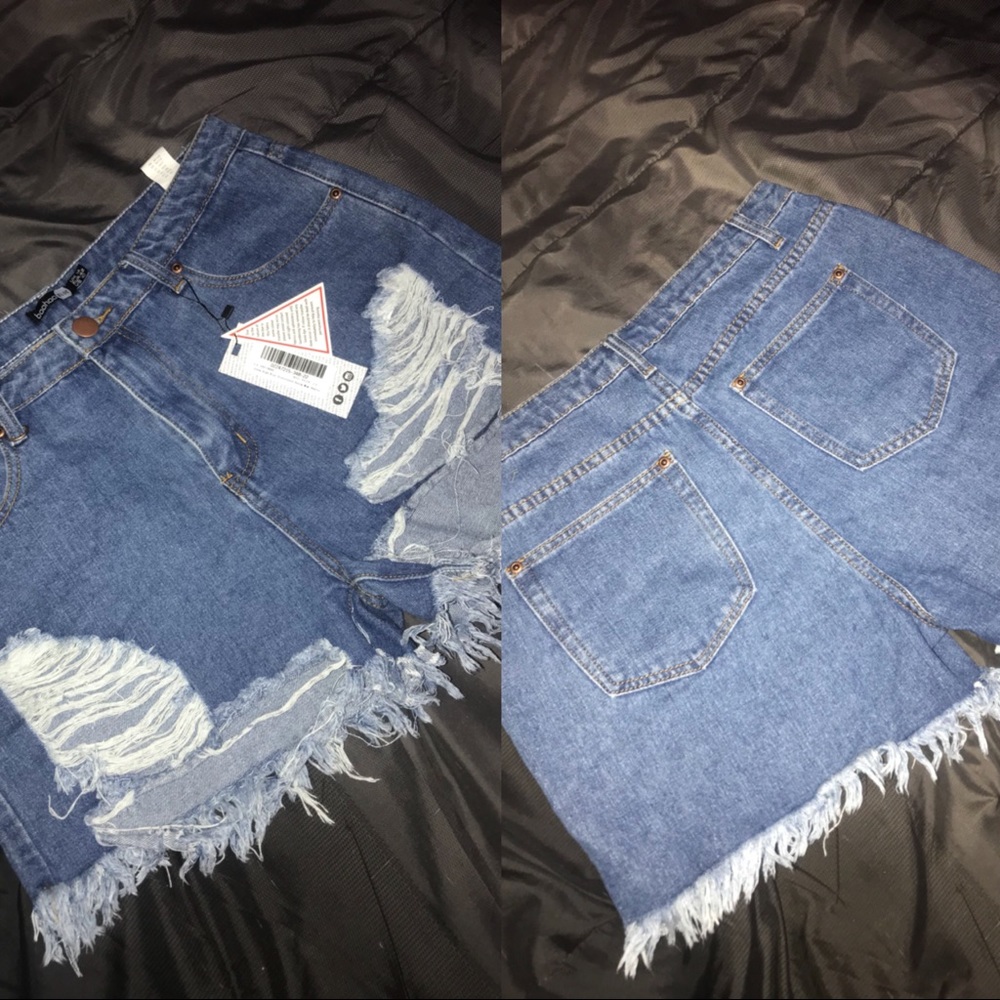 Destroyed high waisted shorts